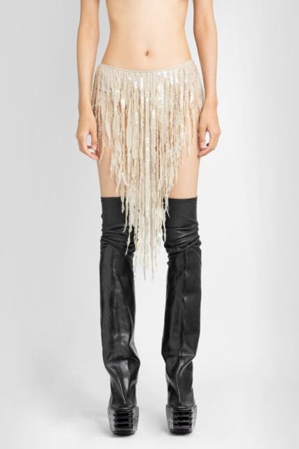 RICK OWENS Luxor Fringed Panty In Sequin Embroidered Silk