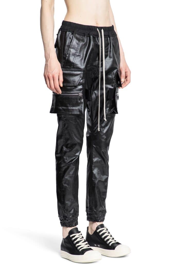 RICK OWENS Mastodon Cargo In Coated Stretch Denim