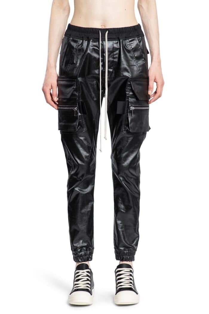 RICK OWENS Mastodon Cargo In Coated Stretch Denim