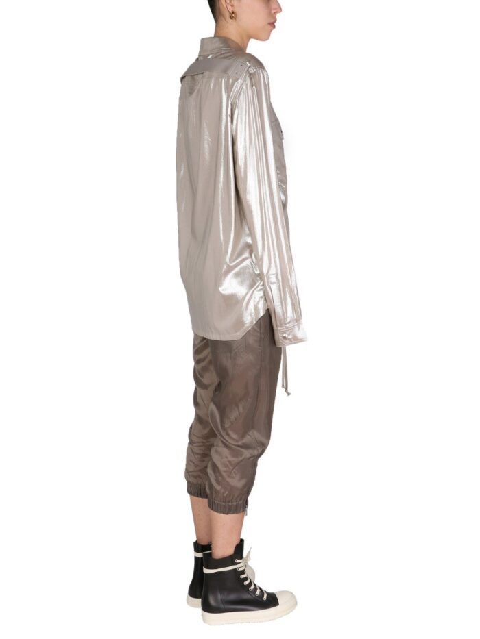 RICK OWENS METALLIC EFFECT SHIRT