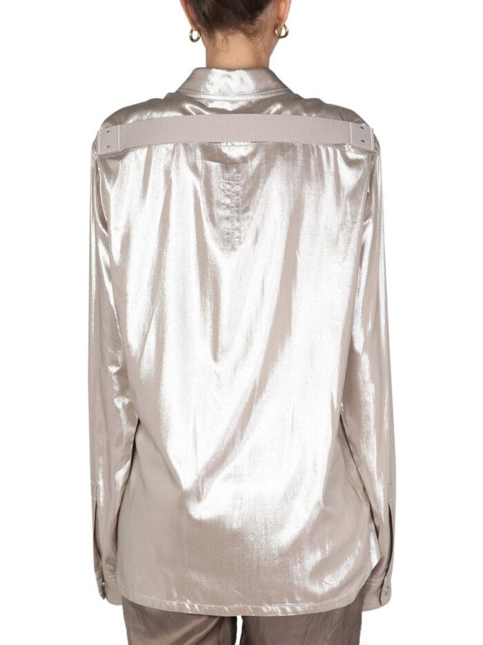 RICK OWENS METALLIC EFFECT SHIRT