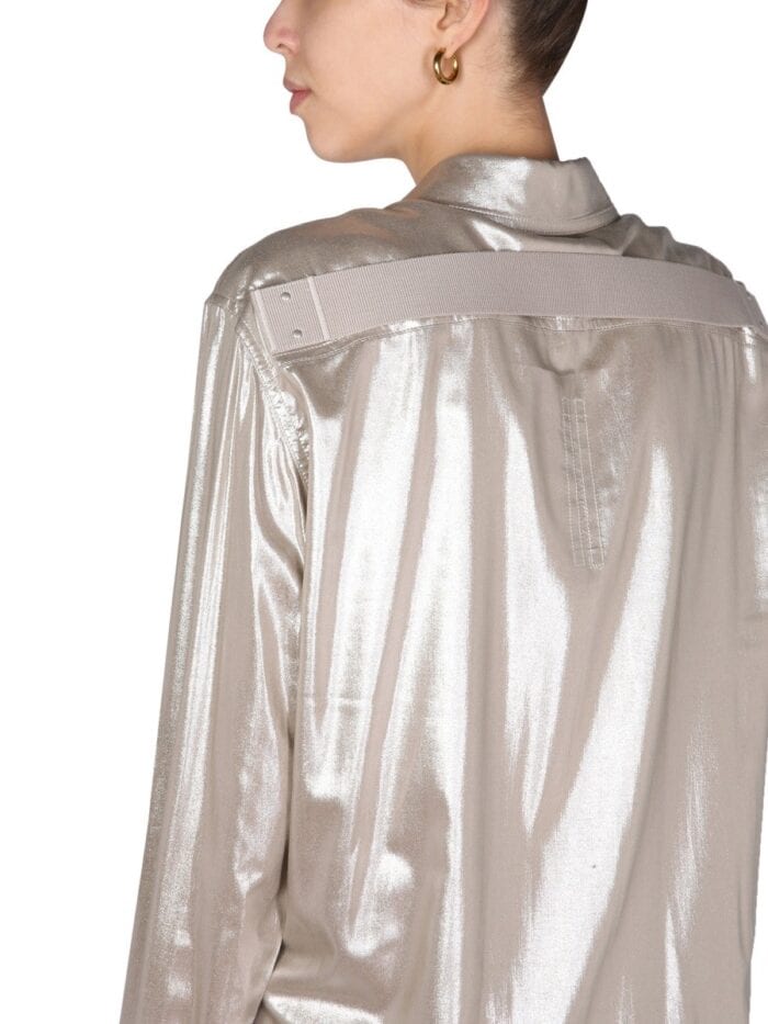 RICK OWENS METALLIC EFFECT SHIRT
