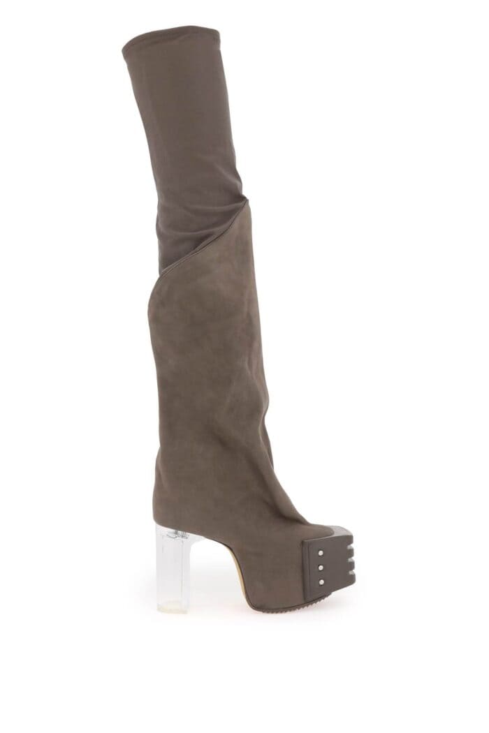 Rick Owens Oblique High Boots With Platform