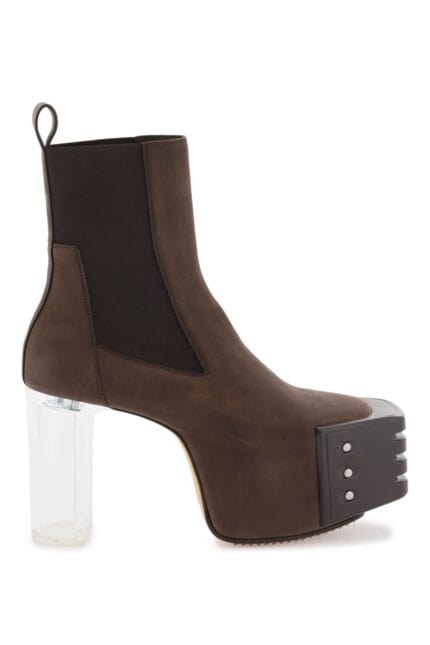 Rick Owens Platform Heeled Ankle Boots