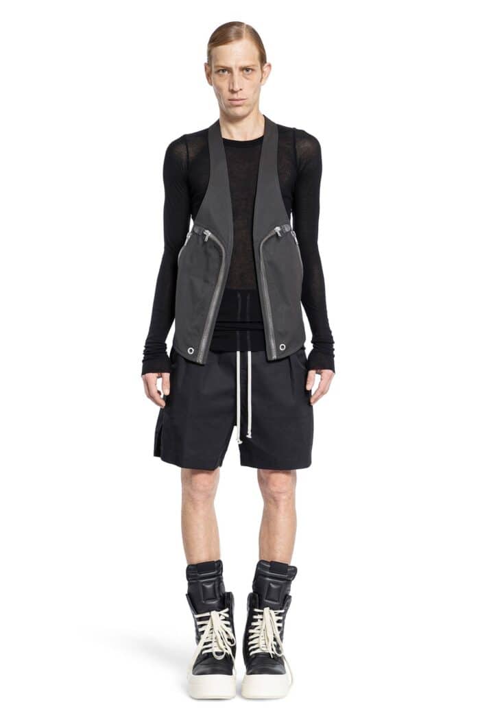 RICK OWENS Porterville Bauhaus Vest In Heavy Cotton Poplin