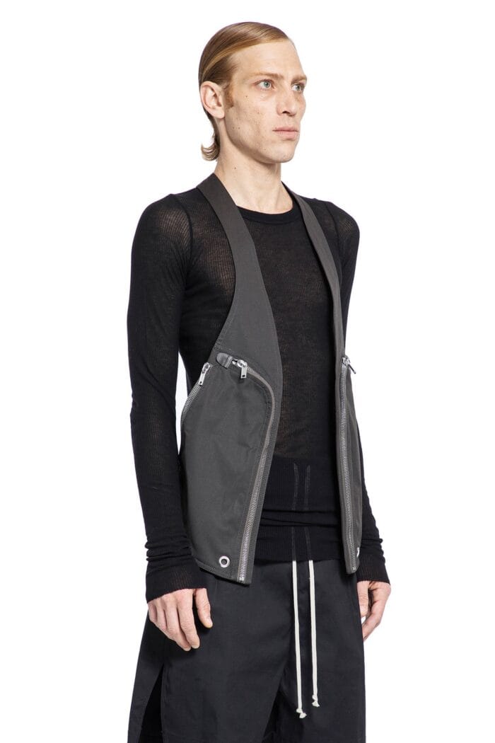 RICK OWENS Porterville Bauhaus Vest In Heavy Cotton Poplin