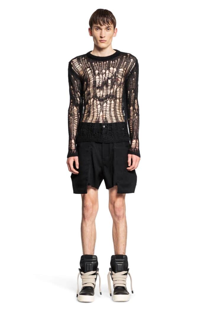 RICK OWENS Porterville Biker Level In Net Knit