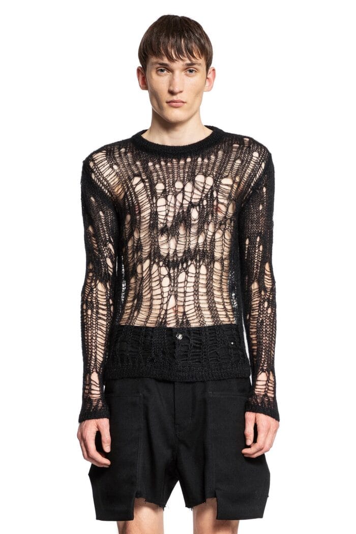 RICK OWENS Porterville Biker Level In Net Knit