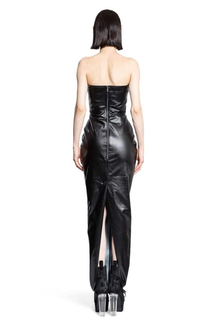 RICK OWENS Porterville Bustier Gown In Coated Stretch Denim