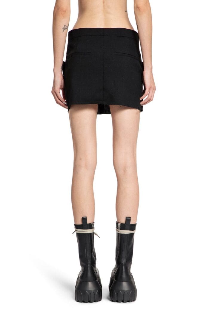 RICK OWENS Porterville Cutoff Mini Skirt In Grain De Poudre