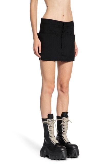 RICK OWENS Porterville Cutoff Mini Skirt In Grain De Poudre