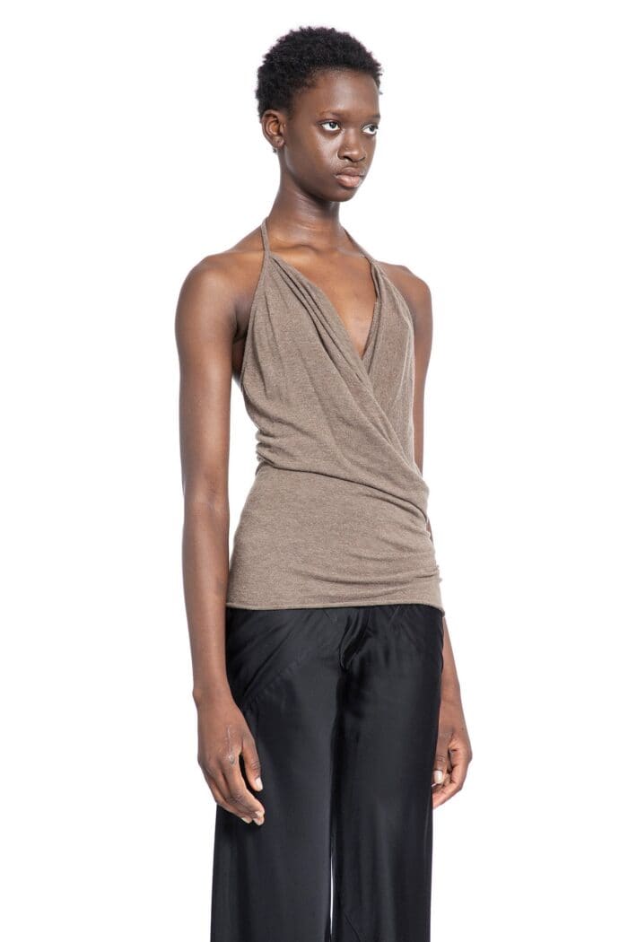 RICK OWENS Porterville Draped Top In Rainino Jersey