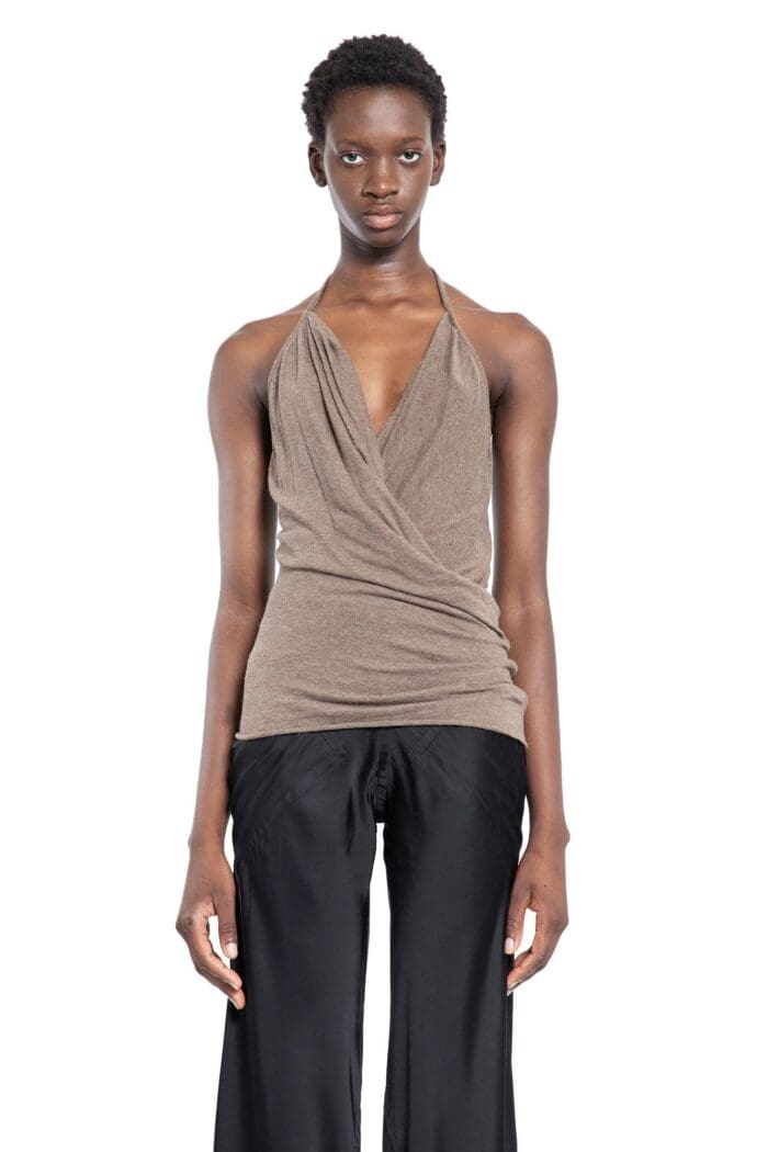 RICK OWENS Porterville Draped Top In Rainino Jersey