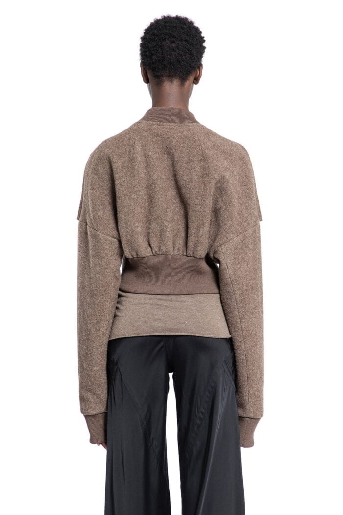 RICK OWENS Porterville Flight Jkt Cropped Bomber In Lodenette