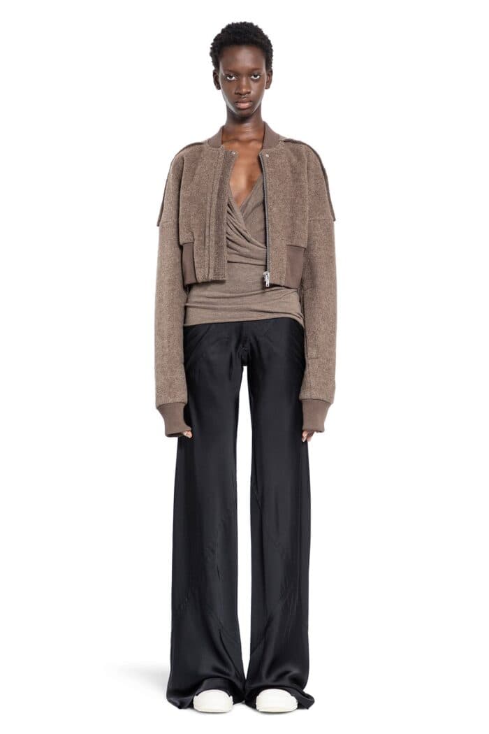 RICK OWENS Porterville Flight Jkt Cropped Bomber In Lodenette