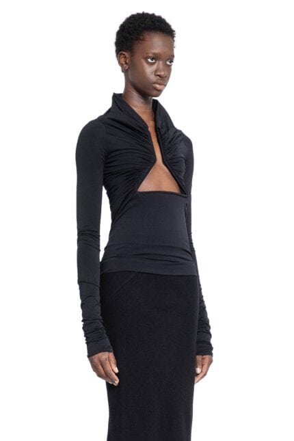 RICK OWENS Porterville Ls Prong Stretch Jersey Top