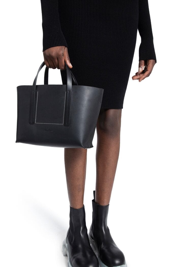 RICK OWENS Porterville Mini Shopper In Groppone Cow Leather