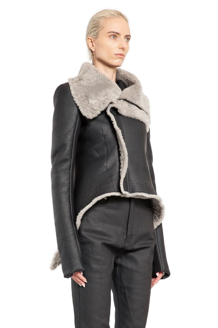 RICK OWENS Porterville Naska Biker In Merino Shearling