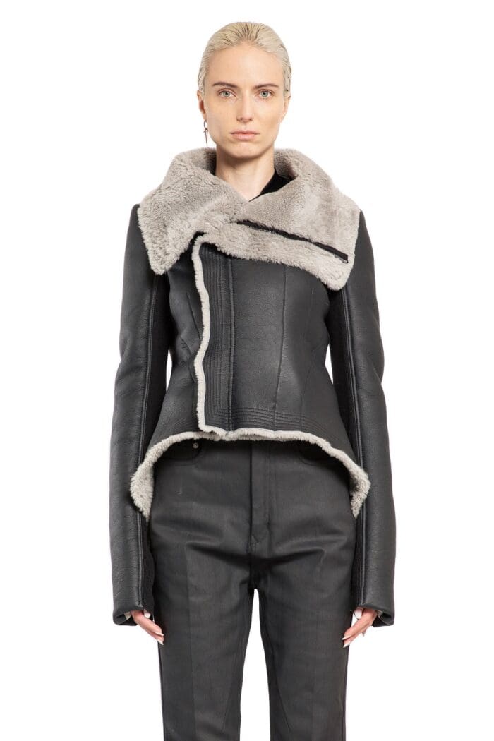 RICK OWENS Porterville Naska Biker In Merino Shearling