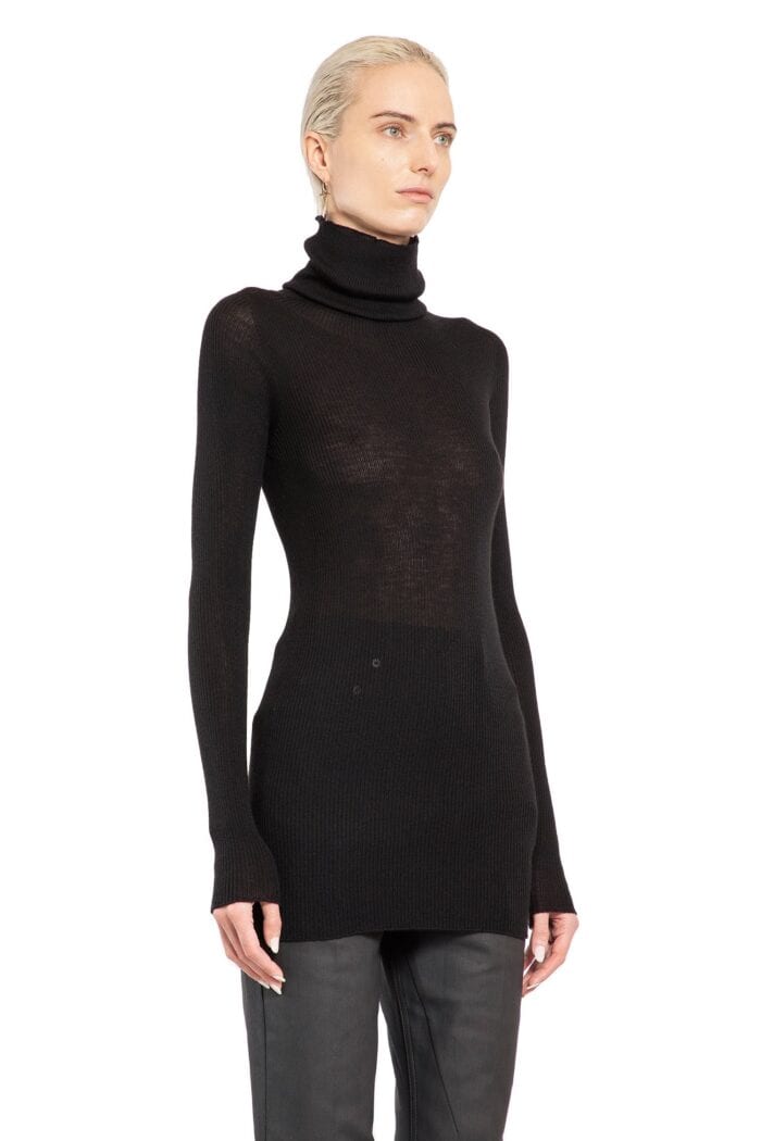 RICK OWENS Porterville Turtleneck In Lightweight Ribbed-knit