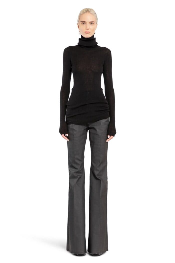 RICK OWENS Porterville Turtleneck In Lightweight Ribbed-knit