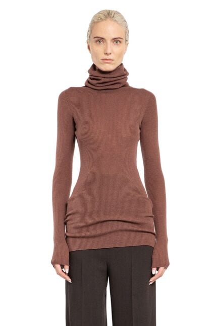 RICK OWENS Porterville Turtleneck In Lightweight Ribbed-knit