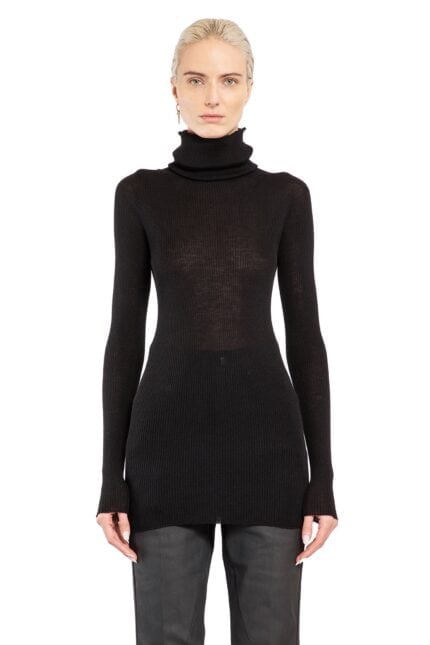 RICK OWENS Porterville Turtleneck In Lightweight Ribbed-knit