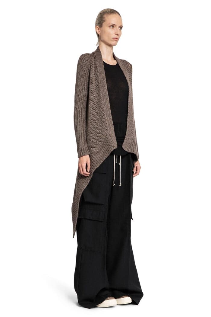 RICK OWENS Porterville Wrap Cardigan In Wool Silk Knit