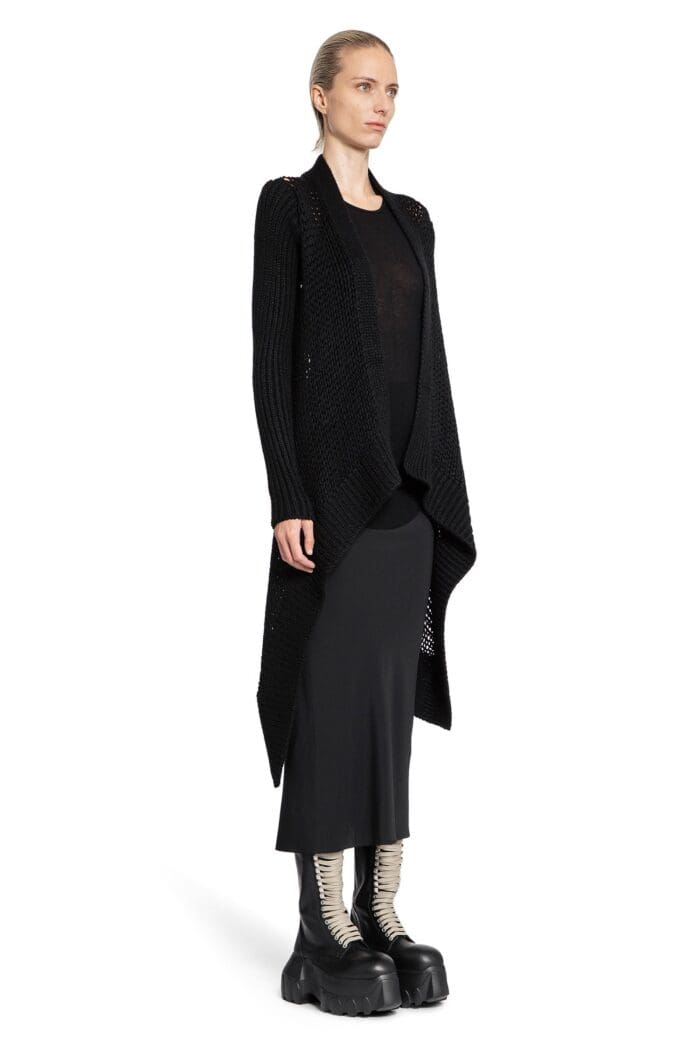 RICK OWENS Porterville Wrap Cardigan In Wool Silk Knit