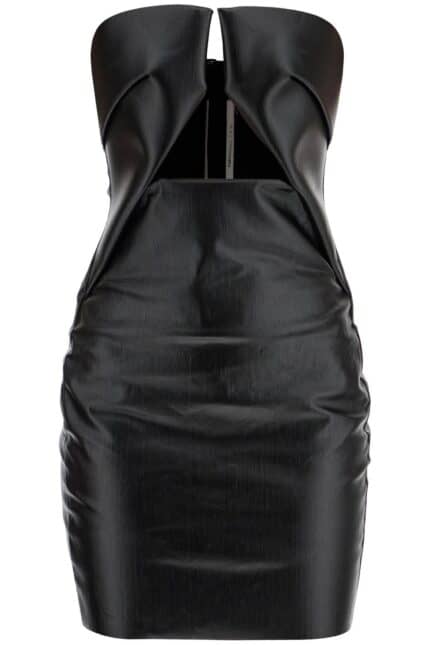 RICK OWENS Prong Mini Dress In Coated Denim