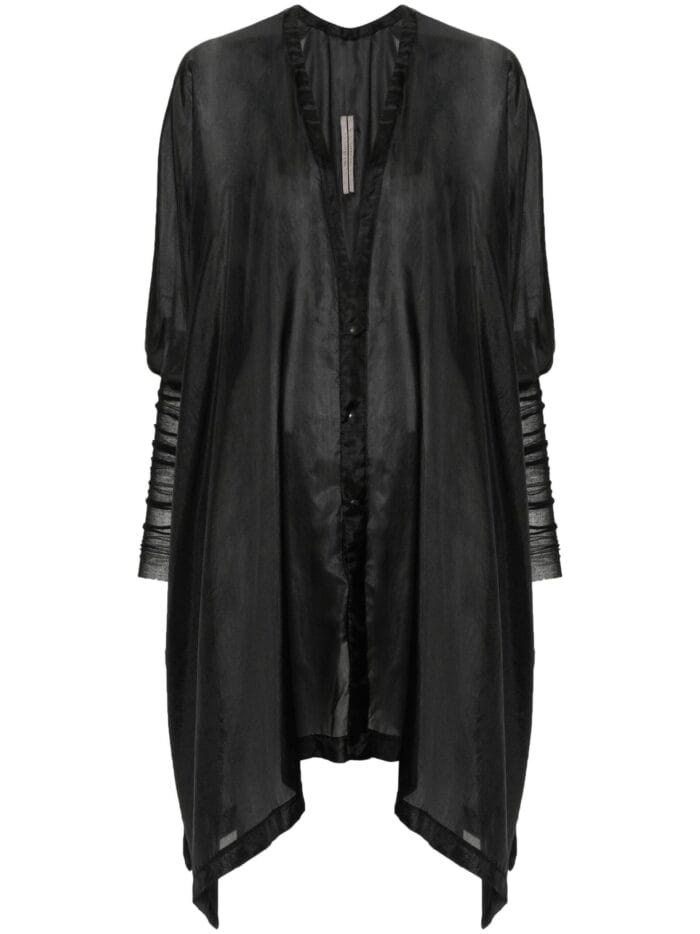 RICK OWENS Ribbed-sleeves Silk Shirt