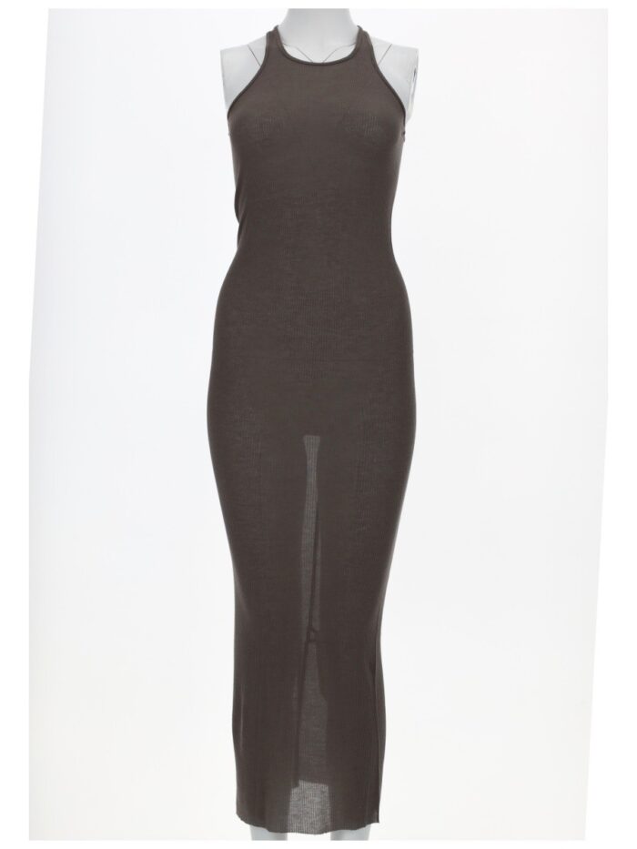 RICK OWENS SILK BLEND MIDI DRESS