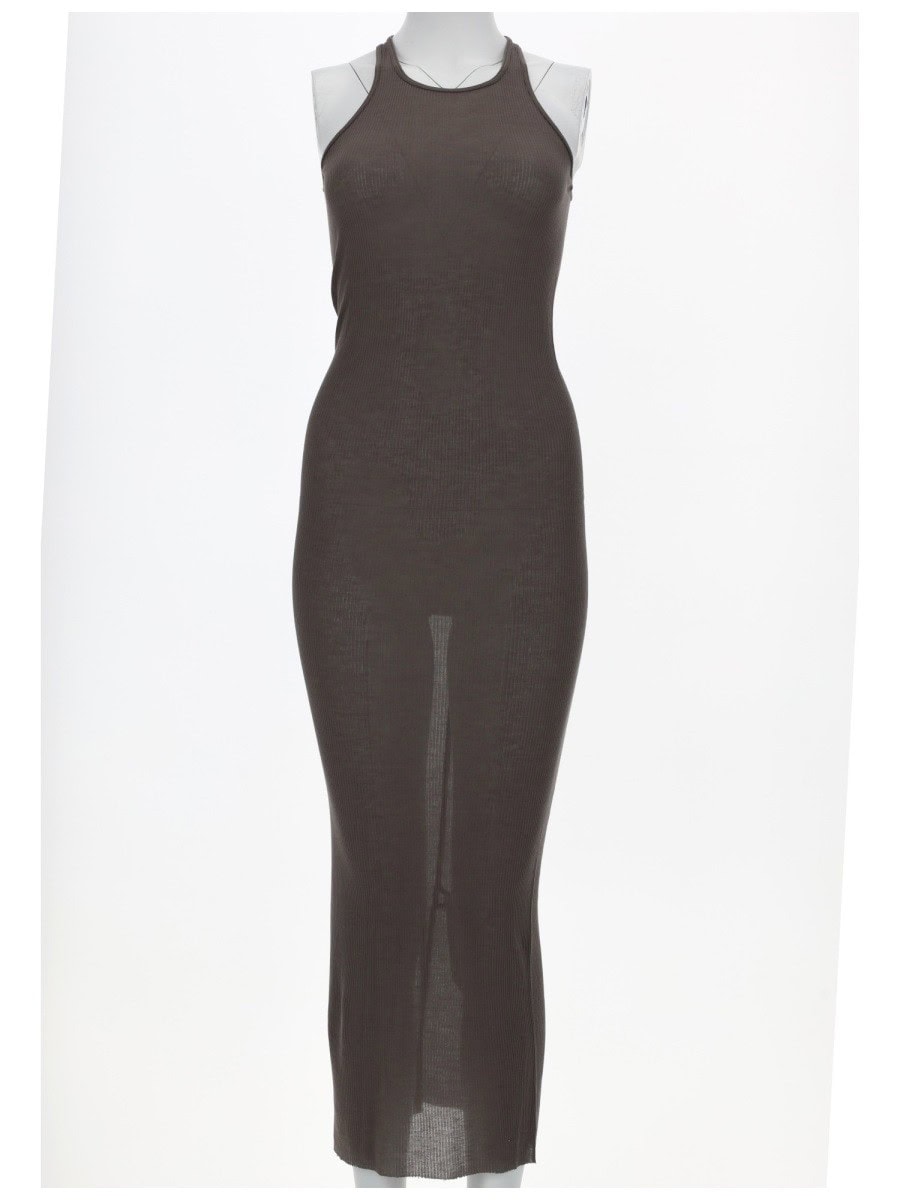 RICK OWENS SILK BLEND MIDI DRESS