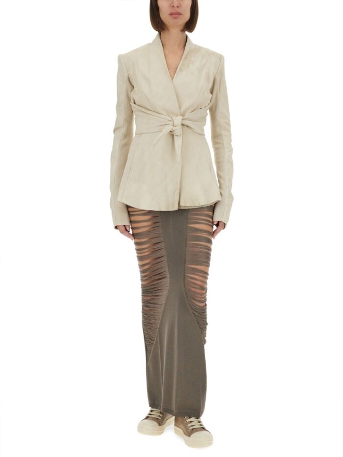 RICK OWENS STRUCTURED LEATHER JACKET