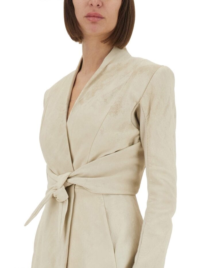 RICK OWENS STRUCTURED LEATHER JACKET