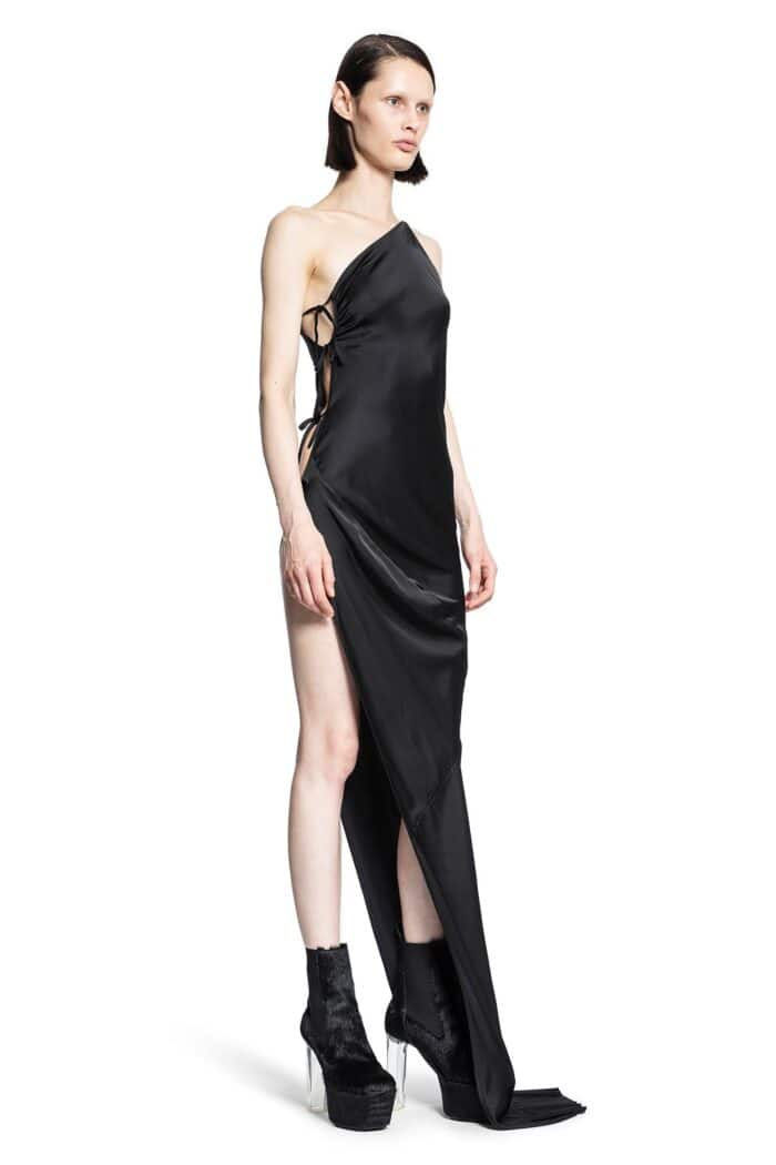 RICK OWENS Taco Gown In Silk Charmeuse