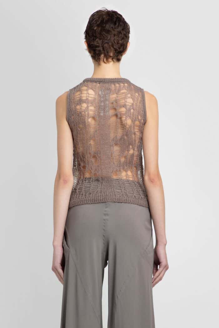 RICK OWENS Tank Top In Net Knit