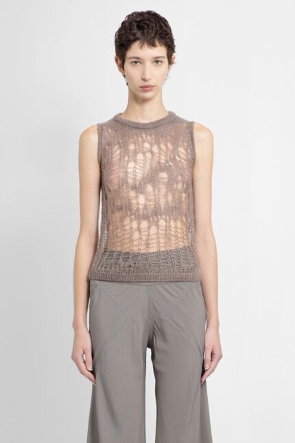 RICK OWENS Tank Top In Net Knit