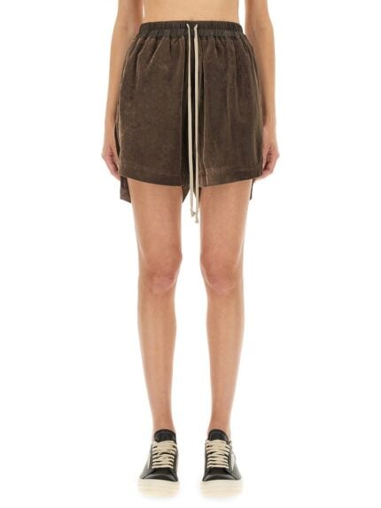 RICK OWENS VISCOSE AND CUPRO SHORTS