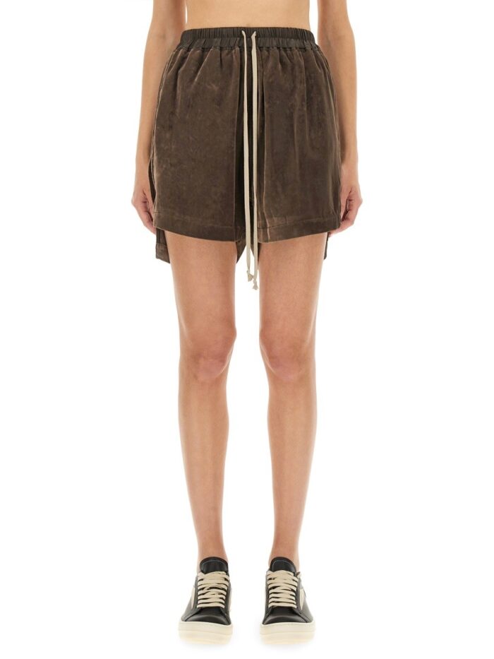 RICK OWENS VISCOSE AND CUPRO SHORTS
