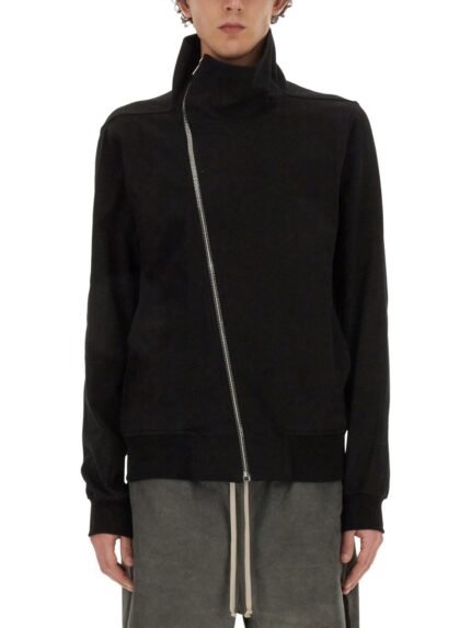 RICK OWENS ZIP SWEATSHIRT.