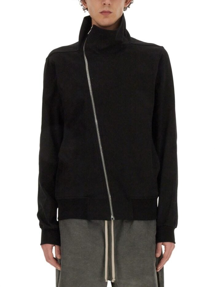 RICK OWENS ZIP SWEATSHIRT.