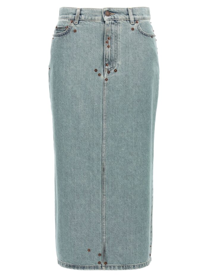 moschino rivets denim skirt Moschino Rivets Denim Skirt