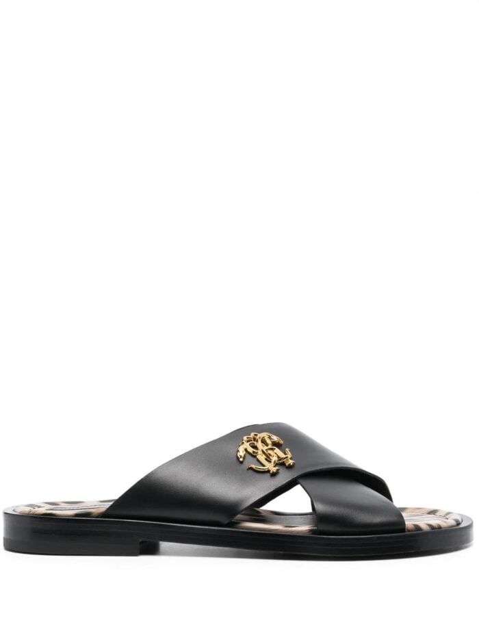 ROBERTO CAVALLI Leather Slides