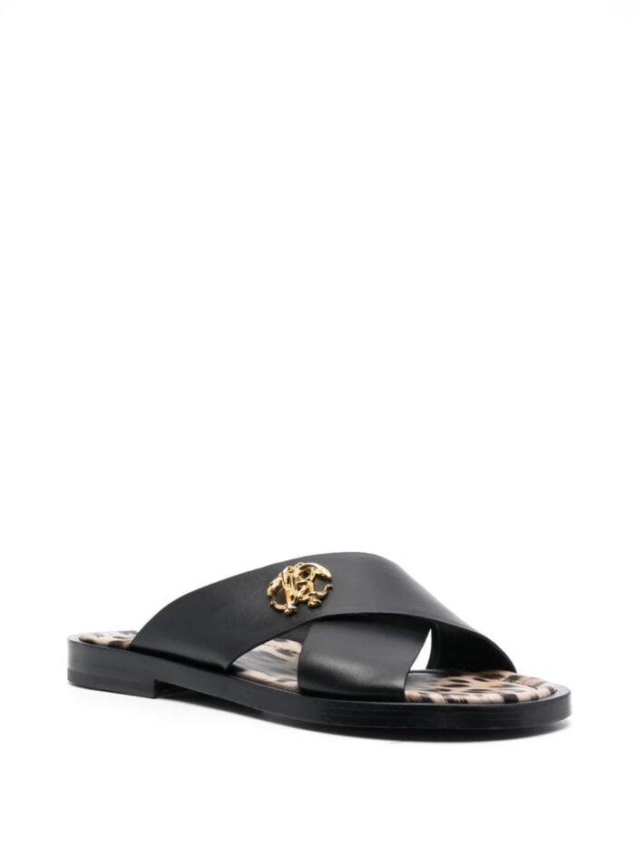 ROBERTO CAVALLI Leather Slides