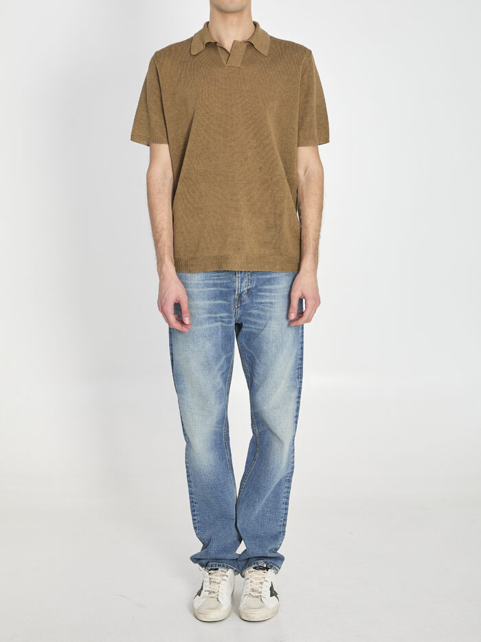 Roberto Collina Polo shirt in linen