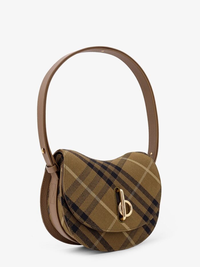 Rocking Horse Canvas Shoulder Bag With Burberry Check Motif