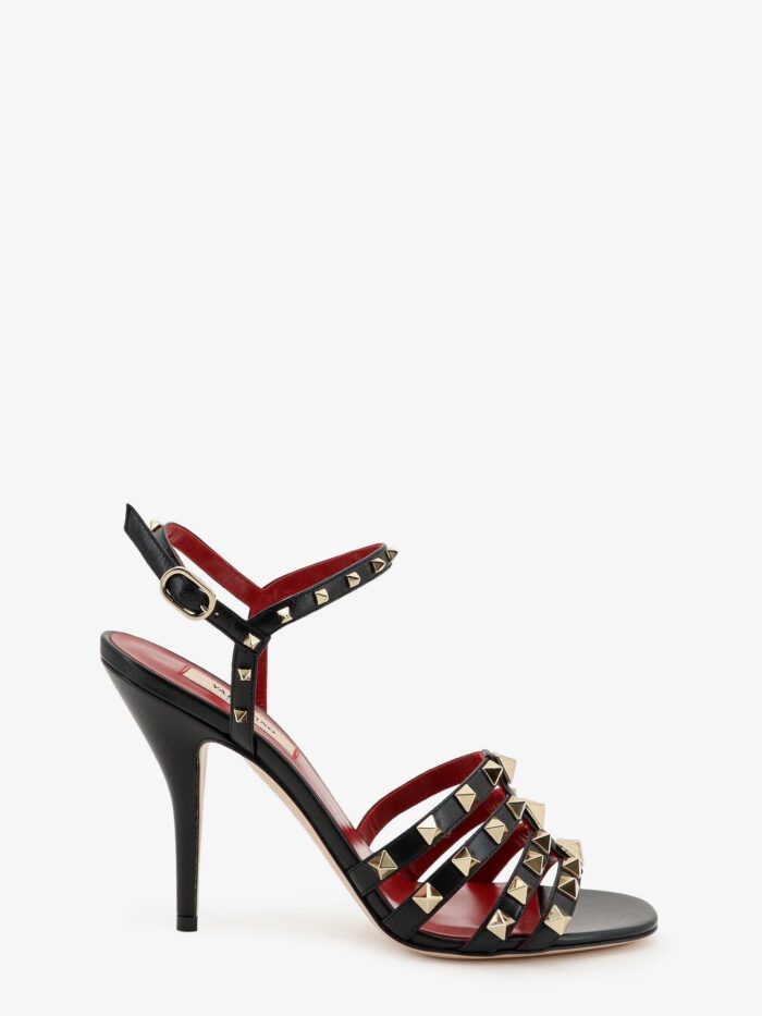valentino garavani rockstud leather sandals with iconic all over studs Valentino Garavani Rockstud Leather Sandals With Iconic All-over Studs