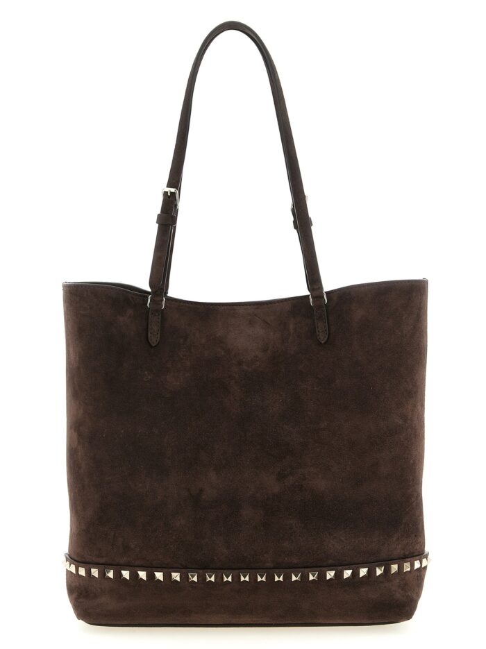 valentino garavani 'rockstud medium' suede shoulder bag Valentino Garavani 'Rockstud Medium' Suede Shoulder Bag