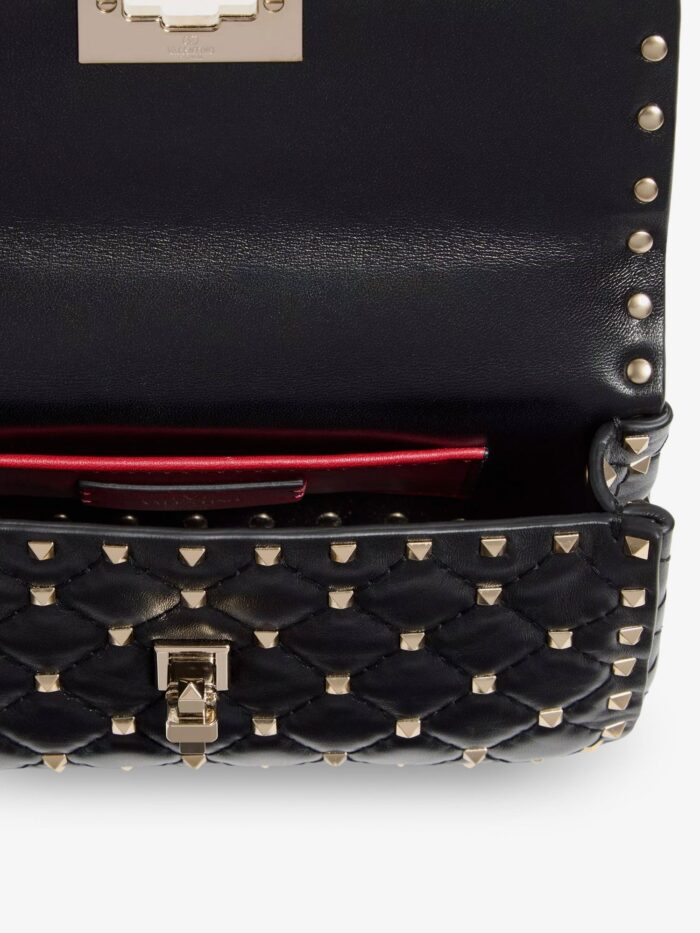 Valentino Garavani Rockstud Spike Leather Shoulder Bag With Iconic All-over Studs